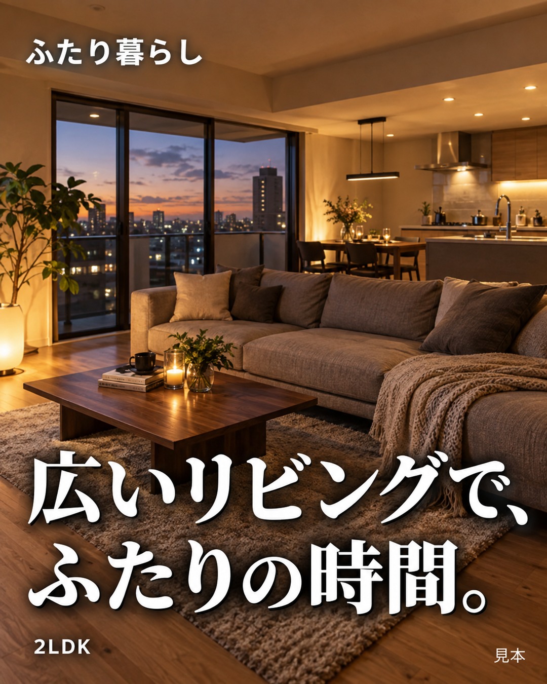 広いリビングで、ふたりの時間。